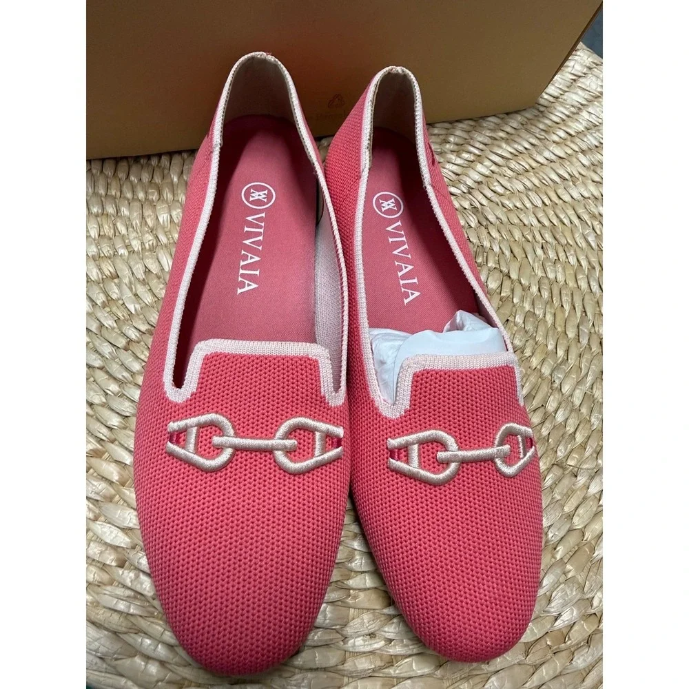 VIVAIA Loafer Hot Pink Knit‎ Comfort Flats New In Box Size EU/35 US/5
